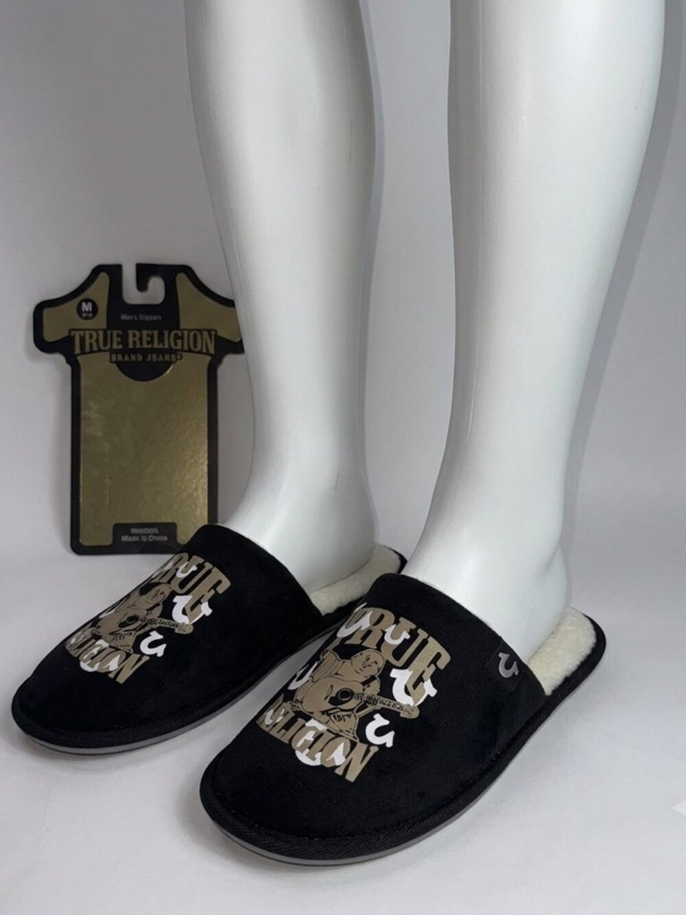 True religon Men's Designer Slippers House Shoes Slides Size 11-12 US
